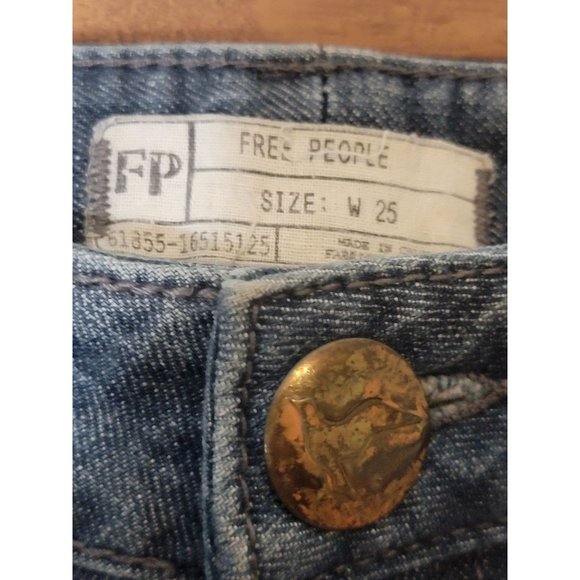 Free‎ People Skinny Fit Denim Blue Jeans Waist Size 25 - Picture 6 of 6